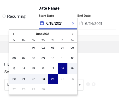 date selector