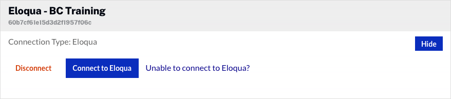 se connecter à eloqua