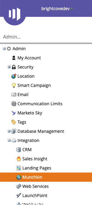 paramètres du compte marketo