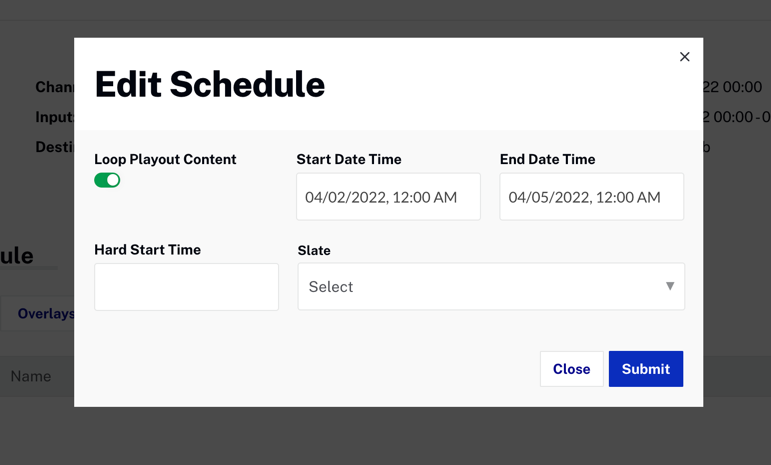 Calendrier de modification des chaînes