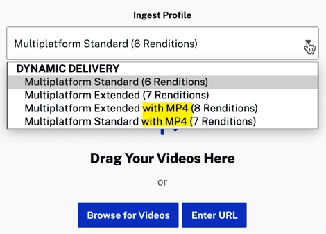 Profils d'ingestion avec MP4