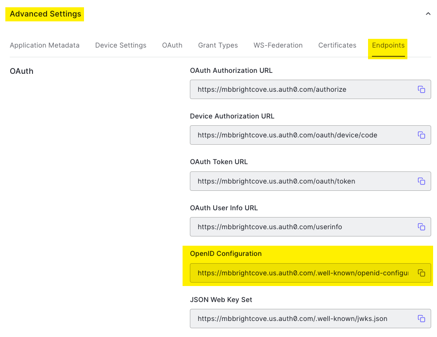 configuration de l'id ouverte