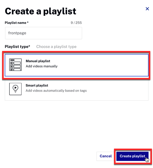 Create playlist