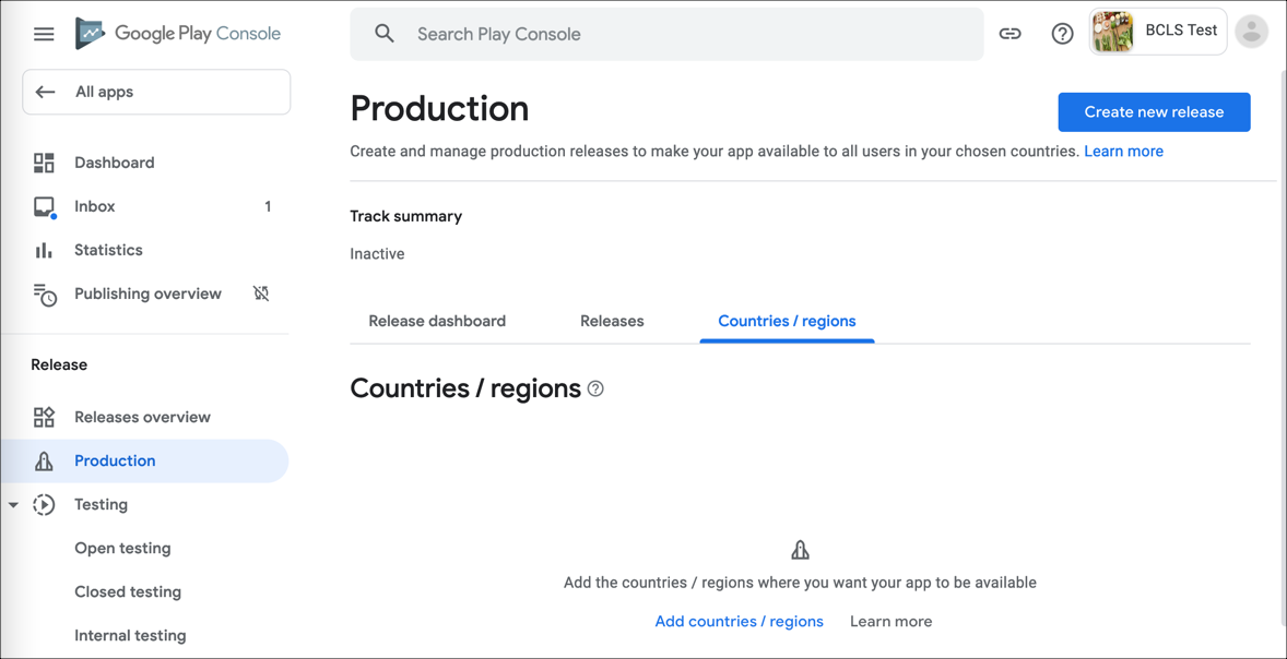 Définir les pays/régions